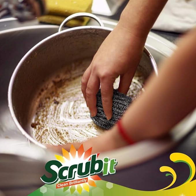 12 Pack Stainless Steel Scourers by Scrub It – Steel Wool Scrubber Pad Used - Image 5