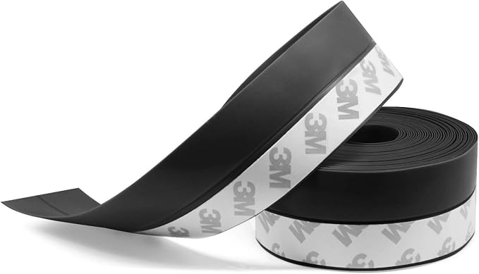 TAROSE Weather Stripping, Silicone Door Seal Strip Door 16 Feet Long Black by TAROSE