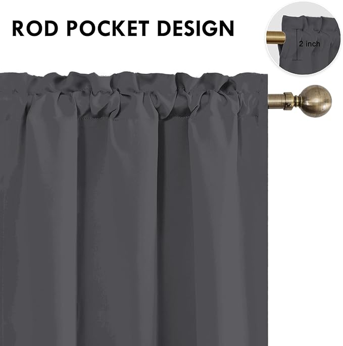 DWCN Blackout Curtains for Bedroom 54 Inch Length 2 Panels Set, Solid Thermal - Image 4