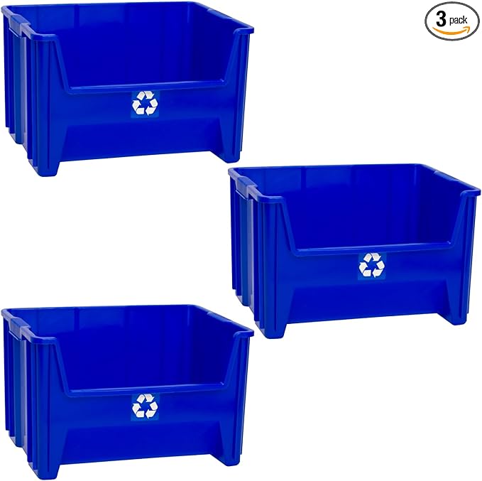 Commercial Industrial Heavy Duty Stackable Open-Front Recycling Bin Box by ReadySpace