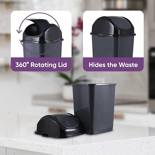Superio Small 2.5 Gallon Plastic Trash Can - Image 6
