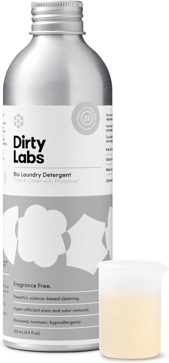 Dirty Labs | Scent Free | Bio-Liquid Laundry Detergent | 32 Loads | by DirtyLabs