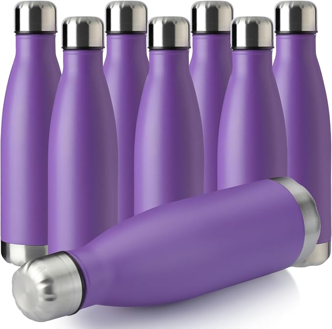 MEWAY 17oz Sport Water Bottle 8 Pack Vacuum Insulated Stainless Steel by MEWAY