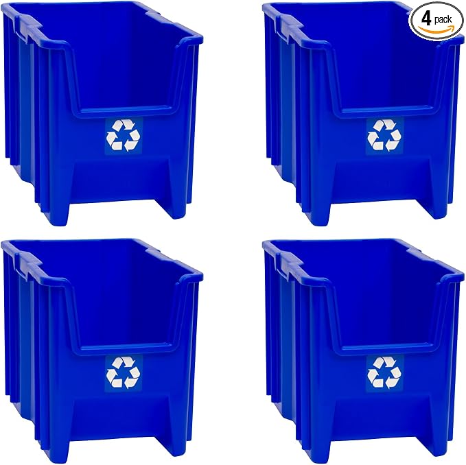 Commercial Industrial Heavy Duty Stackable Open-Front Recycling Bin Box by ReadySpace