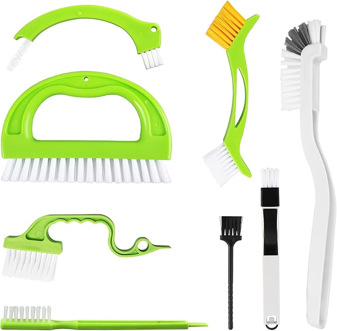 8 Pack Grout Cleaner Brush, Hand-held Groove Gap Cleaning Tools Tile Joint by LeeLoon