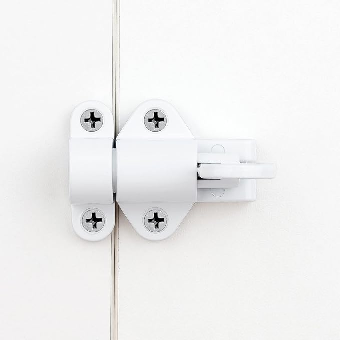 3 Packs Self-Closing Latches，White Spring Door Lock，Resilient Bolt Latch - Image 4