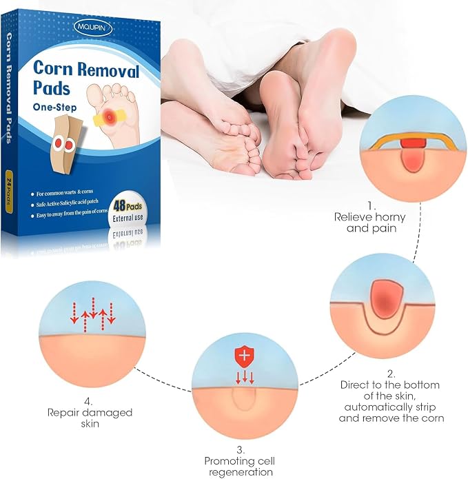 48 Count Corn Removal Pads for Feet and Toe, Corn Feet Remover for Extra - Image 2