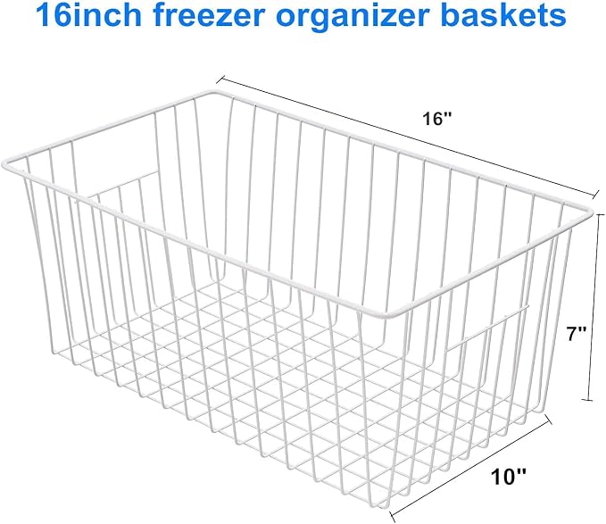 Wire Storage Baskets, Upright Freezer Organizer Bins - Image 3