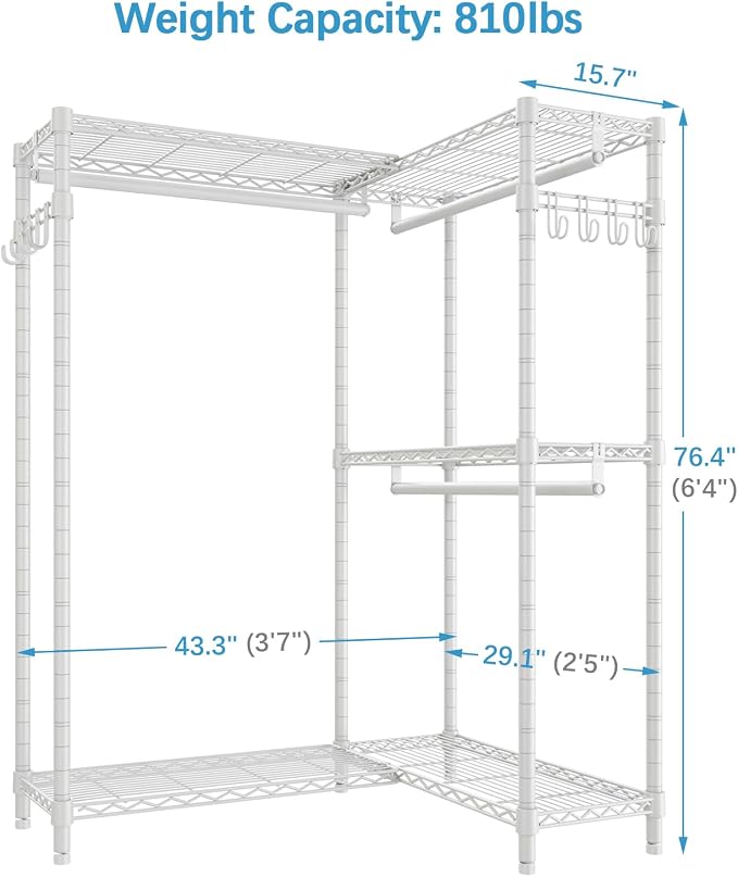 VIPEK L4 Garment Rack L Shaped Clothes Rack - Image 5