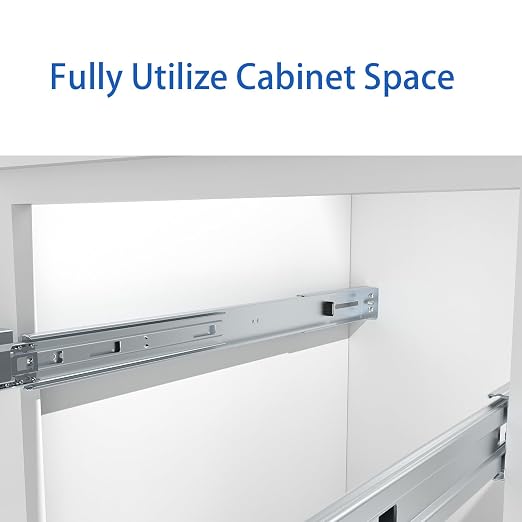 Double Pull Out Under Cabinet Trash Can 35 Qt Garbage Bin - Image 3