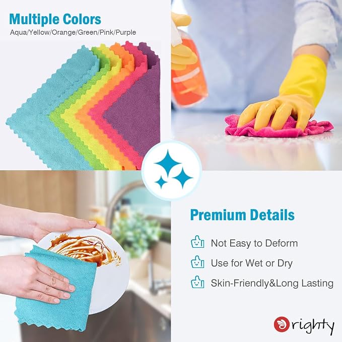 Orighty Microfiber Cleaning Cloths, Highly Absorbent Cleaning Supplies - Image 4