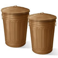 Plexon Round Trash Can 13 Gallon, Vintage Metal Outdoor Trash Can by Plexon