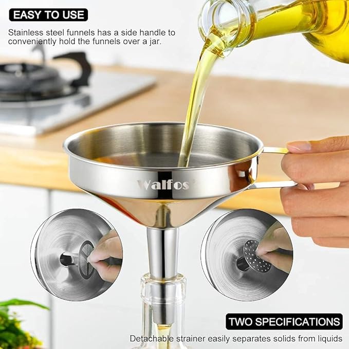Walfos Extra Large Stainless Steel Funnel - Image 2