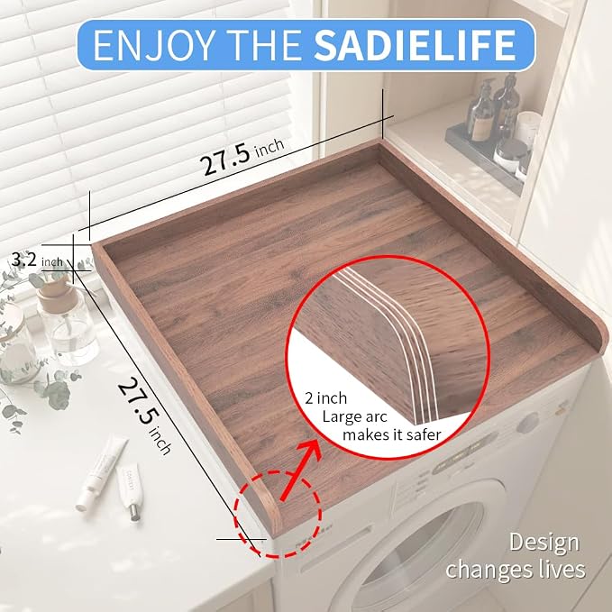 Washer Dryer Countertop Only, Edge Rails-27.5" Depth*27.5" Width Laundry Room - Image 6