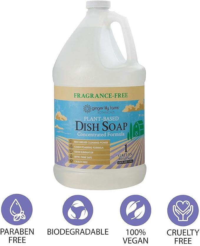 Ginger Lily Farms Botanicals Plant-Based Liquid Dish Soap, Concentrated Formula - Image 5