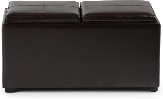 SIMPLIHOME Avalon 35 inch Wide Contemporary Rectangle 5 Pc Storage Ottoman in - Image 8