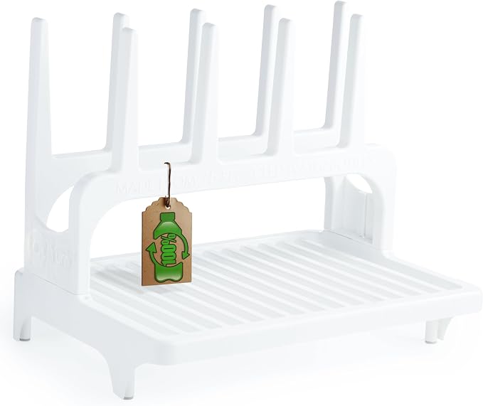 PopYum Glacier White Space Saving Drying Rack from 100% Recycled Bottles by PopYum