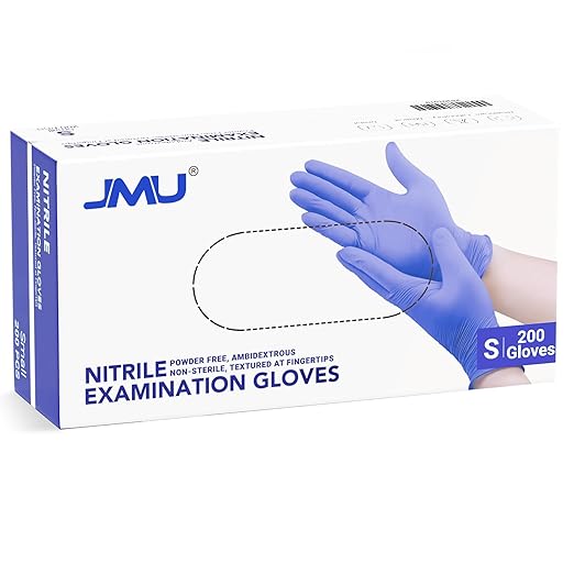 JMU 200 Count Nitrile Gloves Small, 3.5 Mil Powder Free Latex Free Disposable by JMU