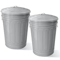 Plexon Round Trash Can 13 Gallon, Vintage Metal Outdoor Trash Can by Plexon