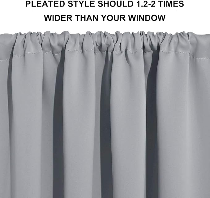 RYB HOME Blackout Curtains for Small Window, Thermal Insulated Kitchen Curtains - Image 7