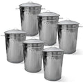 Plexon Round Trash Can 13 Gallon, Vintage Metal Outdoor Trash Can by Plexon