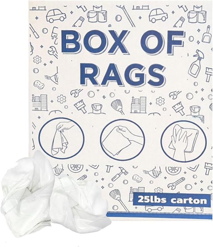 Recycled White Sheeting Cleaning Rags – Lint Free White Cotton Cloths by SupremePlus