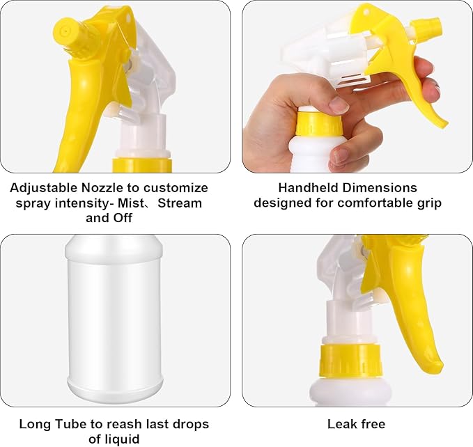 Eccliy 12 Pcs 16 Oz Plastic Spray Bottle, Adjustable Empty Reusable Sprayer - Image 3