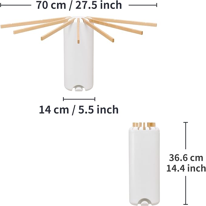 LEQ Wall Mounted Clothes Drying Rack, Garment Rack Foldable Space Saving - Image 7