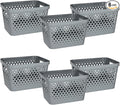 Glad Plastic Storage Basket Set, Value Pack of 6 | Open Storage Bins by GladTrashFoodStorage