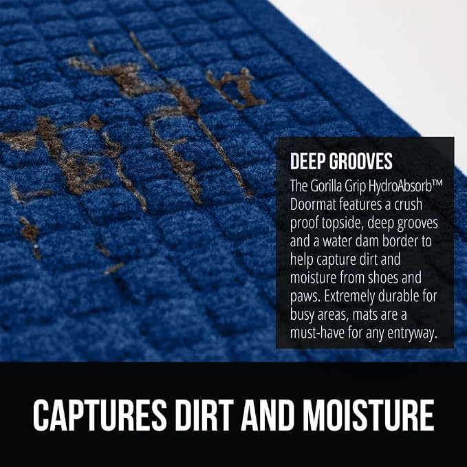GORILLA GRIP Front Door Mat, Indoor Outdoor Ultra Absorbent HydroAbsorb Doormat - Image 4
