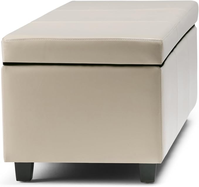 SIMPLIHOME Avalon 48 inch Wide Contemporary Rectangle Storage Ottoman Bench in - Image 8
