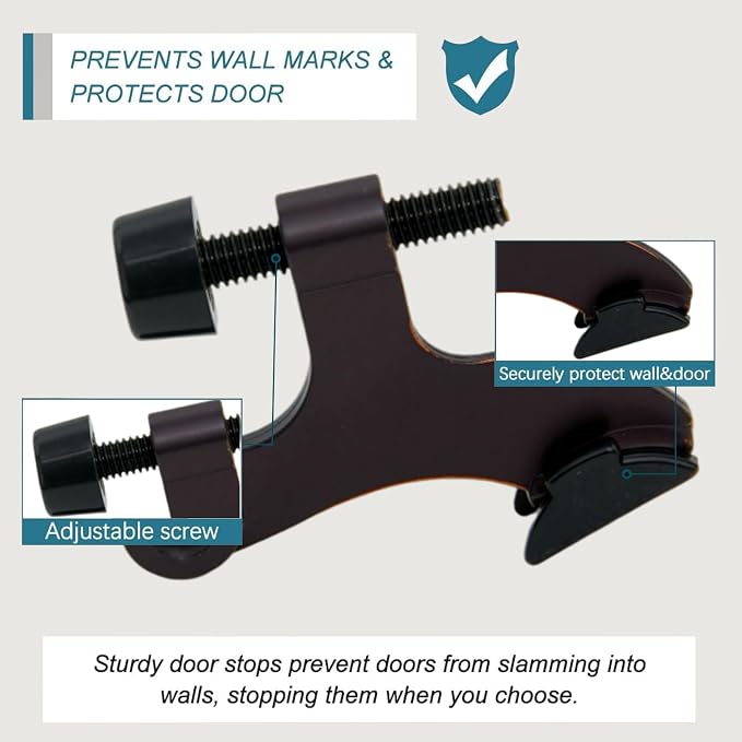 8 Pack Hinge Pin Oil Rubbed Bronze Door Stopper, Adjustable Heavy Duty Hinge - Image 3
