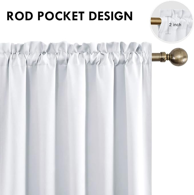 DWCN Blackout Curtains for Bedroom – Rod Pocket Thermal Insulated Noise - Image 4