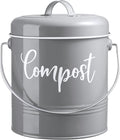 Gray Compost Bin Kitchen, 1.3 Gallon Farmhouse Kitchen Compost Bin Countertop by DAYYET