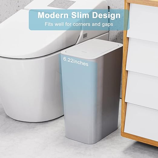 N. NETDOT 3 Pack 10 Liter / 2.6 Gallon Bathroom Trash Can, Small Trash Can - Image 2