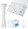 Strong Back-Glue Self Adhesive Cable Zip Tie Mounts Kit by CZXNBI