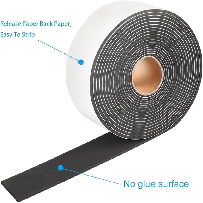 High Density Foam Tape, 2 Inch Wide x 1/8 Inch Thick Door Insulation Tape - Image 4