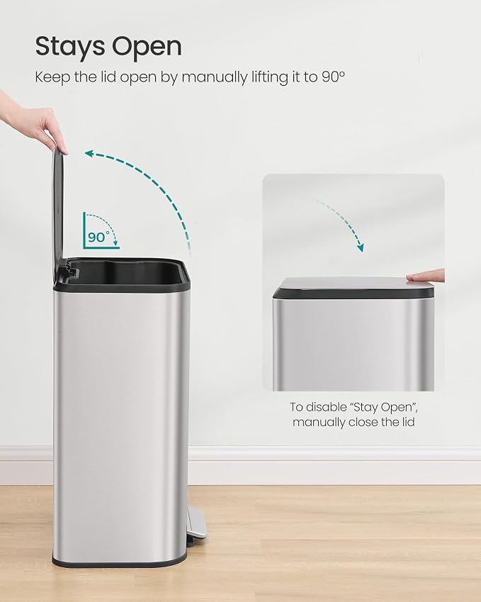 SONGMICS Kitchen Trash Can, 13-Gallon Garbage Can - Image 6