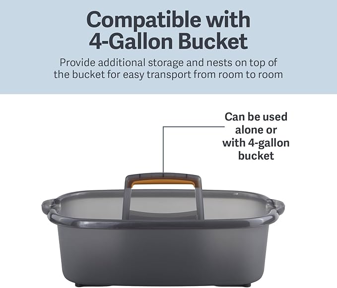 Casabella Plastic Bucket, 1.85 Gallon | Storage Caddy | - Image 4
