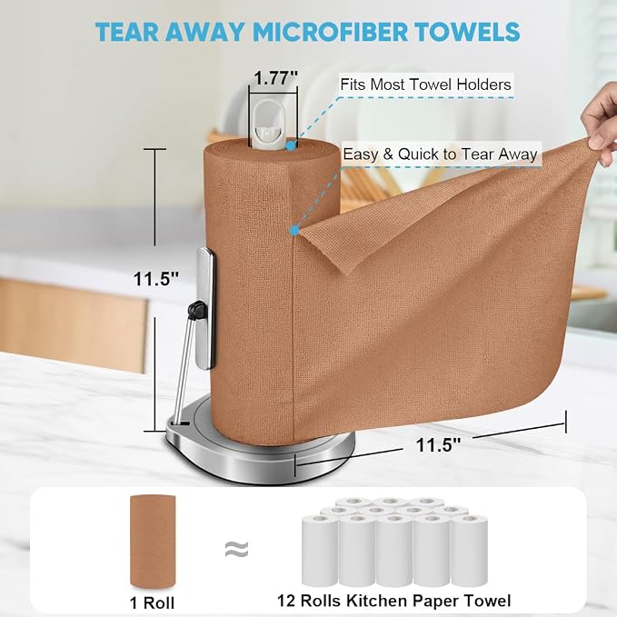 AIDEA Microfiber Cleaning Cloth Roll, Reusable Paper Towels Tear Away Cloth - Image 2