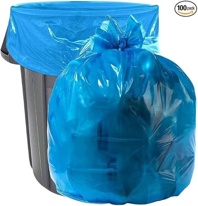 Plasticplace 30-40 Gallon Recycling Trash Bags │ 1.2 Mil│ Blue Garbage Bag by Plasticplace