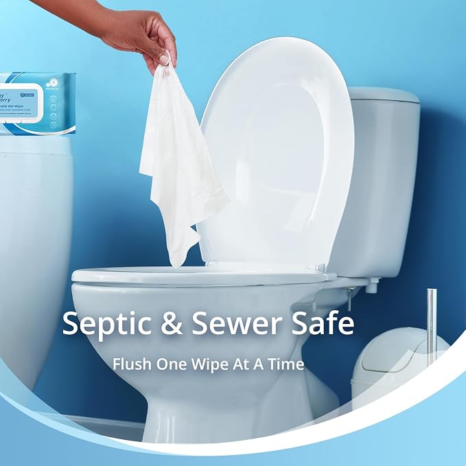 WhyWorry Flushable Wipes for Adults, Extra Large 8"x10" Butt Wipes for Personal - Image 3