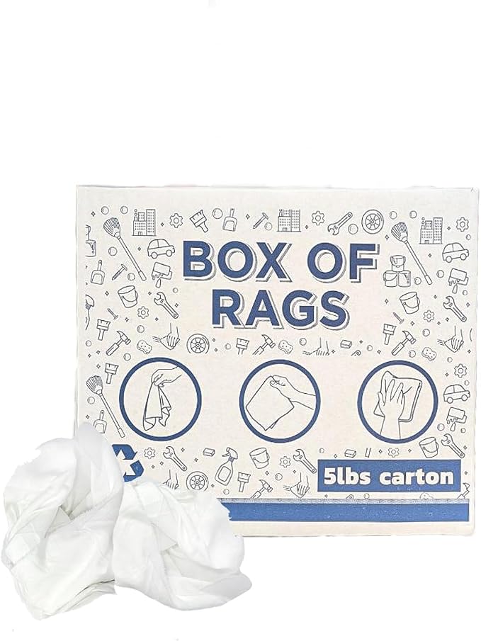 Recycled White Sheeting Cleaning Rags – Lint Free White Cotton Cloths - Image 2