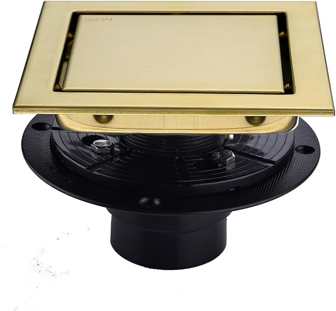 RANDOM Brushed Gold Shower Drain Square by RANDOM