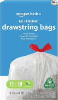 Amazon Basics 13 Gallon Flextra Strength Tall Kitchen Drawstring Trash Bags by AmazonBasics