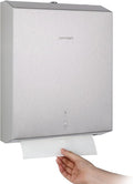 Commercial Paper Towel Dispenser Wall Mount 400-Sheet Capacity Brushed by ANYDRY