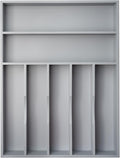 Silverware Organizer 13 Inch Gray Bamboo Kitchen Drawer Organizer 7 Slots by Besilord
