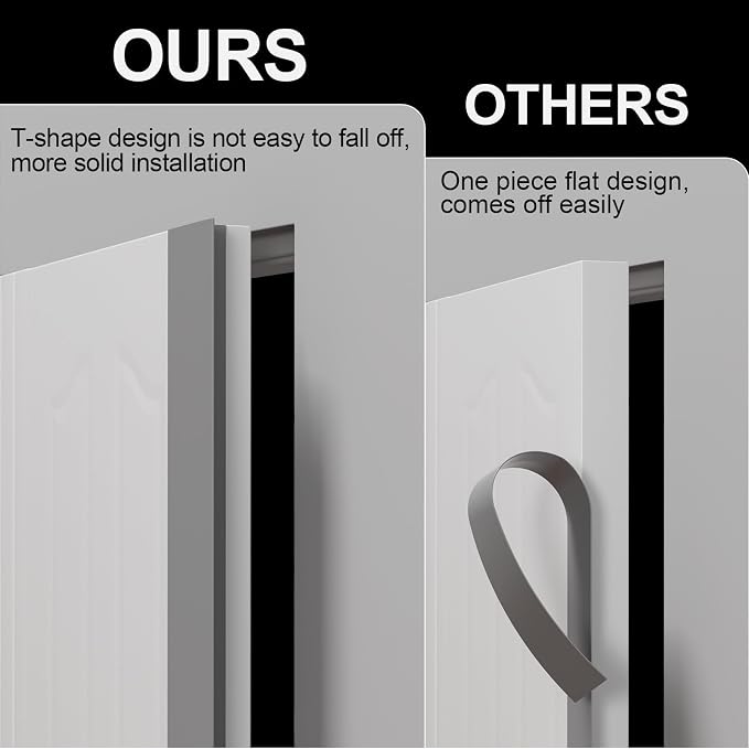 T-Shaped Door Draft Stopper, 1.97 in x 20 Ft Silicone Seal Strip - Image 7