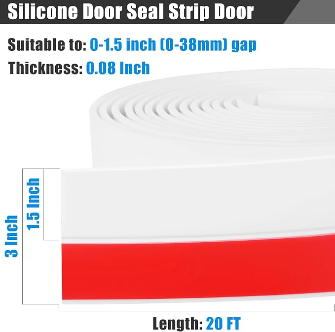 Draft Seal Tape for Doors and Windows 3 in x 20 Ft Silicone Weather Stripping - Image 2