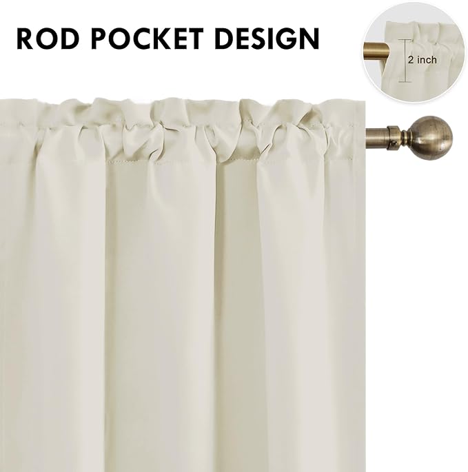 DWCN Blackout Curtains for Bedroom – Rod Pocket Thermal Insulated Noise - Image 4